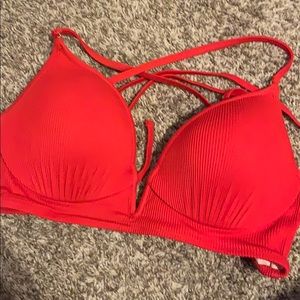 Red swim top